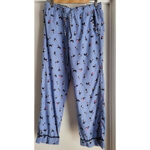 Jane and Bleecker‎ Women's Pajama Pants Size M Blue Cotton Animal Print